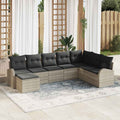 Set Divano da Giardino 8 pz Grigio chiaro