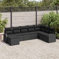 Set Divano da Giardino 8 pz Nero