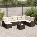 Set Divano da Giardino 9 pz Marrone