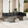 Set Divano da Giardino 9 pz Grigio chiaro