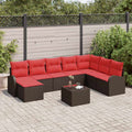 Set Divano da Giardino 9 pz Marrone