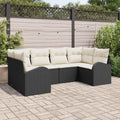 Set Divano da Giardino 6 pz Nero