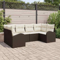 Set Divano da Giardino 6 pz Marrone