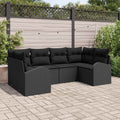 Set Divano da Giardino 6 pz Nero