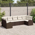 Set Divano da Giardino 7 pz Marrone
