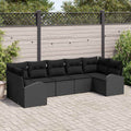 Set Divano da Giardino 7 pz Nero