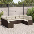 Set di divani 9 pz Marrone [Sintetico]: Rattan in Polipropilene