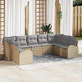 Set di divani 9 pz Beige [Sintetico]: Rattan in Polipropilene