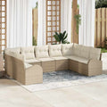 Set di divani 9 pz Beige [Sintetico]: Rattan in Polipropilene