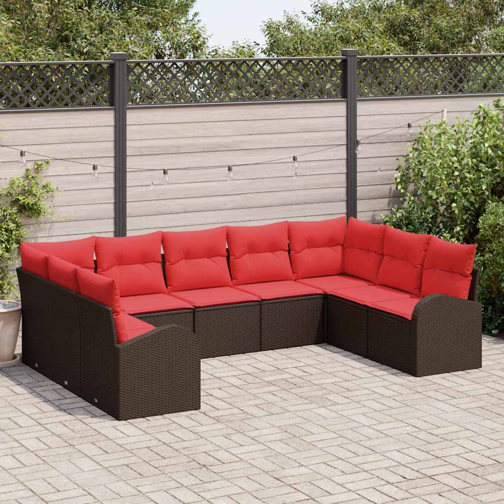 Set di divani con cuscino Marrone Rattan in Polipropilene