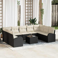 Set di divani 10 pz Nero [Sintetico]: Rattan in Polipropilene