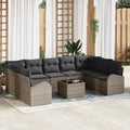 Set di divani 10 pz Grigio [Sintetico]: Rattan in Polipropilene