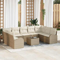 Set di divani 10 pz Beige [Sintetico]: Rattan in Polipropilene