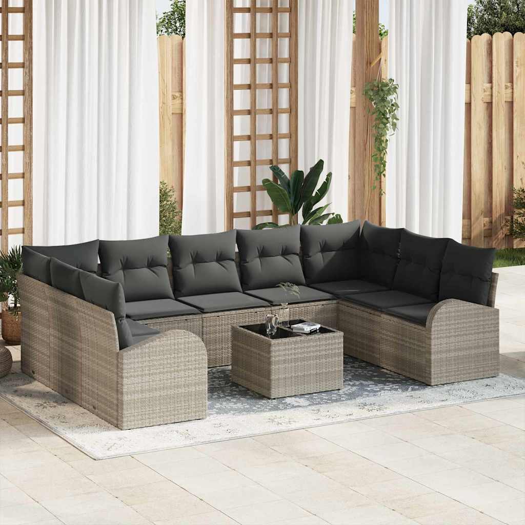 Set di divani 10 pz Grigio chiaro