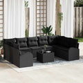 Set di divani 10 pz Nero [Sintetico]: Rattan in Polipropilene