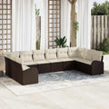 Set di divani 10 pz Marrone [Sintetico]: Polyrattan