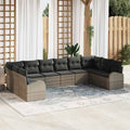 Set di divani 10 pz Grigio [Sintetico]: Polyrattan