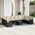 Set di divani 11 pz Nero [Sintetico]: Polyrattan