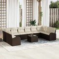 Set di divani 11 pz Marrone [Sintetico]: Polyrattan