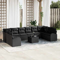 Set di divani 11 pz Nero [Sintetico]: Polyrattan