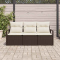 Set di divani 3 pz Marrone polyrattan
