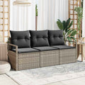 Set di divani 3 pz Grigio polyrattan