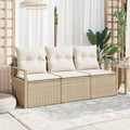 Set di divani 3 pz Beige polyrattan
