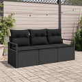 Set di divani 3 pz Nero polyrattan