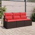 Set di divani 3 pz Marrone polyrattan