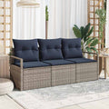 Set di divani 3 pz Grigio polyrattan