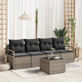 Set di divani 5 pz 4-Numero di posti Grigio polyrattan