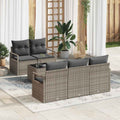 Set di divani 6 pz 5-Numero di posti Grigio polyrattan
