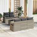 Set di divani 6 pz 5-Numero di posti Grigio chiaro polyrattan