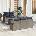 Set di divani 6 pz 5-Numero di posti Grigio e Blu Navy