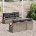 Set di divani 7 pz 6-Numero di posti Grigio polyrattan