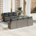 Set di divani 8 pz 7-Numero di posti Grigio polyrattan