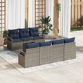 Set di divani 8 pz 7-Numero di posti Grigio polyrattan