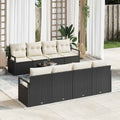 Set di divani 7 pz 6-Numero di posti Nero e Crema polyrattan