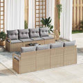 Set di divani 7 pz 6-Numero di posti Beige e grigio polyrattan