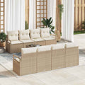 Set di divani 7 pz 6-Numero di posti Beige e Crema polyrattan