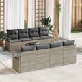 Set di divani 7 pz 6-Numero di posti Grigio chiaro polyrattan