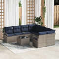Set di divani 9 pz 8-Numero di posti Grigio e Blu Navy
