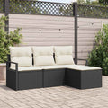 Set di divani 4 pz Nero polyrattan