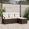 Set di divani 4 pz Marrone polyrattan