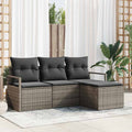 Set di divani 4 pz Grigio polyrattan