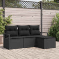 Set di divani 4 pz Nero polyrattan