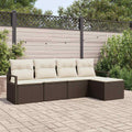 Set di divani 5 pz Marrone polyrattan