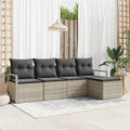 Set di divani 5 pz Grigio chiaro polyrattan