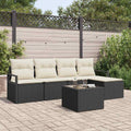 Set di divani 6 pz Nero polyrattan