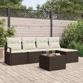 Set di divani 6 pz Marrone polyrattan